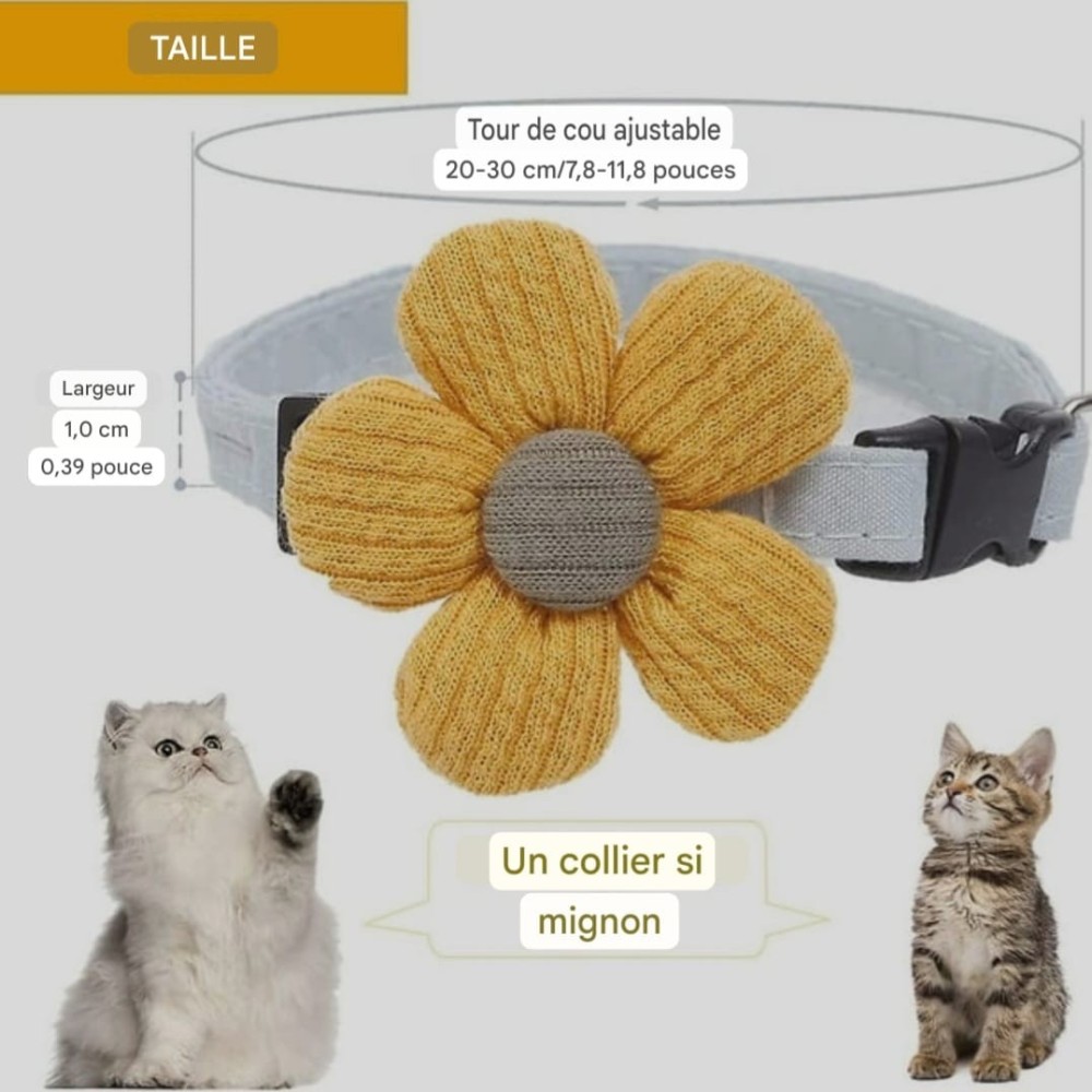 Collier pour chat avec fleur