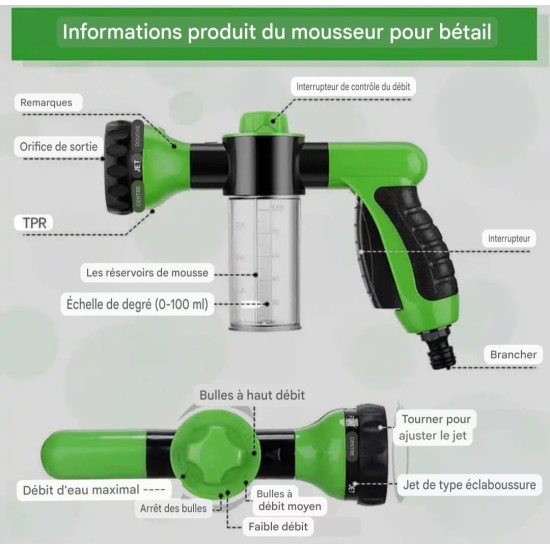 Pistolet à mousse pour animaux