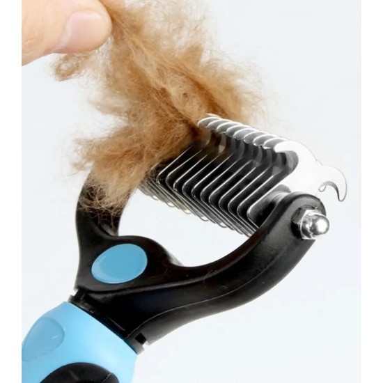 Brosse de Toilettage 2-en-1 (Démêloir & Désépaississement)