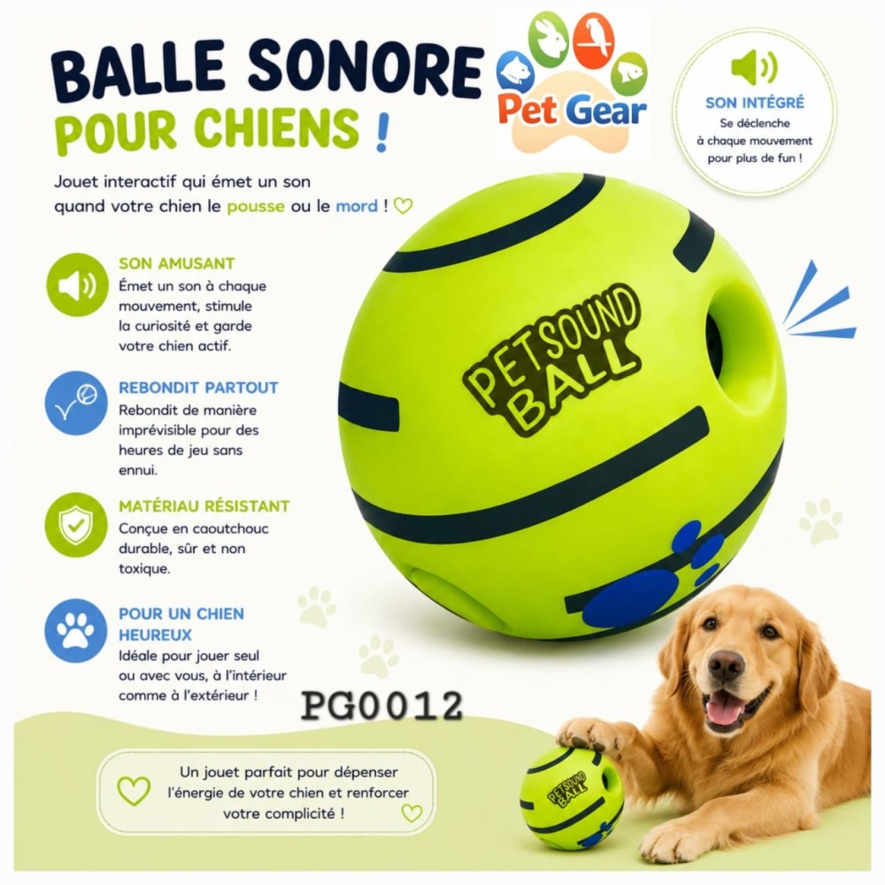 Balle sonore pour animaux de compagnie