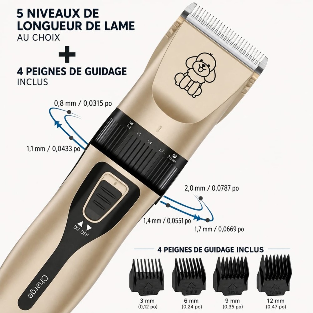 Tondeuse sans fil pour animaux