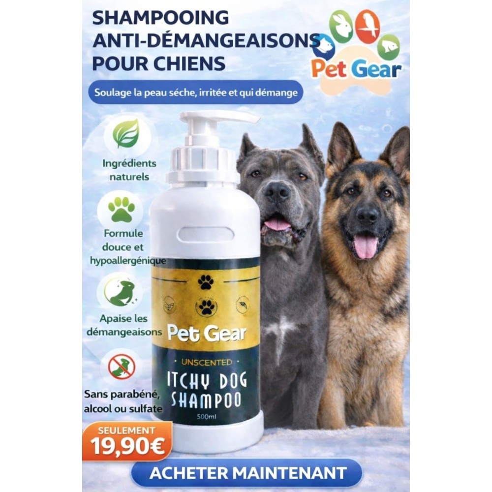 Shampooing anti-démangeaisons pour chiens