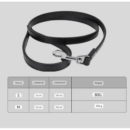 Laisse cuir synthétique pour chien